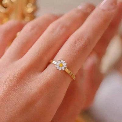 Daisy Butterfly Fidget Spinner Rings Stress Relieving Ring for Women Girls