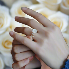 Elegant White Shell Flower Opening Rings